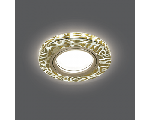 Светильник Gauss Backlight BL064 Кругл. Золотой узор/Золото, Gu5.3, LED 2700K 1/40