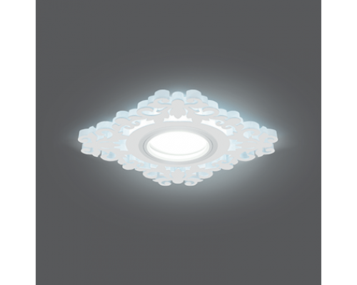 Светильник Gauss Backlight BL130 Квадрат/узор. Белый, Gu5.3, 3W, LED 4000K 1/40