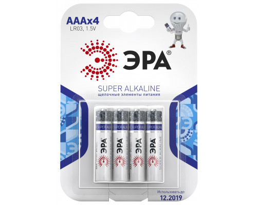 Батарейки ЭРА LR03-4BL SUPER Alkaline