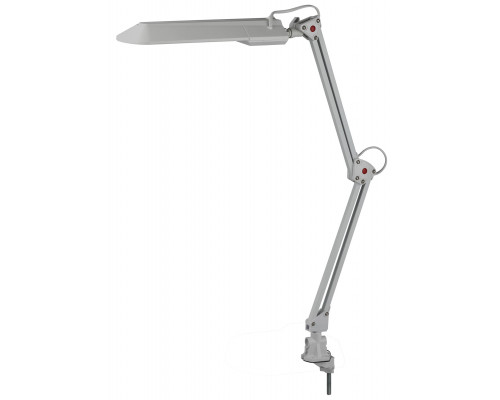 Настольный светильник ЭРА NL-201-G23-11W-GY с лампой PL на струбцине серый