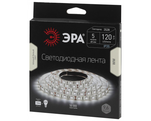 ЭРА Лента светодиодная LS3528-120LED-IP20-WW-5m