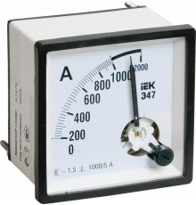 Амперметр аналоговый Э47 100/5А класс точности 1,5 72х72мм IEK