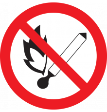Самоклеящаяся этикетка Ф180мм "Запрещается пользоваться открытым огнем и курить" IEK