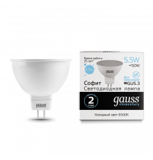 Лампа Gauss LED Elementary MR16 GU5.3 5.5W 6500К