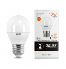 Лампа Gauss LED Elementary Шар 12W 880 E27