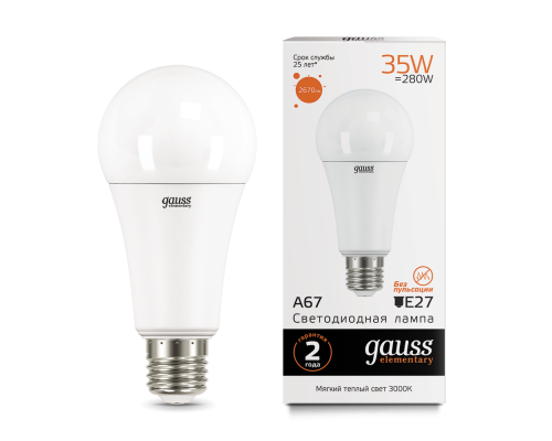 Лампа Gauss LED Elementary A67 35W E27 3000K