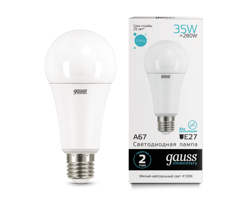 Лампа Gauss LED Elementary A67 35W E27 4100K