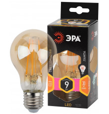 Лампочка светодиодная ЭРА F-LED A60-9W-827-E27 gold Е27 / Е27 9Вт филамент груша золотистая теплый белый свет