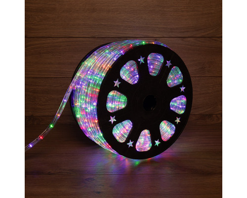 Дюралайт LED чейзинг (3W) - МУЛЬТИ (RYGB) Эконом диаметр 13мм, 24LED/м, модуль 4м (партия 2020- 2 м) (без комплекта подключения)