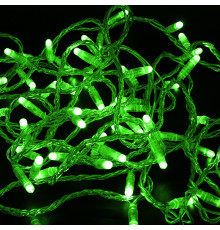 НИТЬ ПВХ 10м (2 модуля x 5м), прозрачный ПВХ, 100 LED Зеленый, 230В (нужен шнур питания 303-500-1)