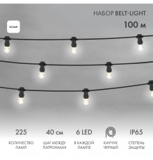 Набор ЕВРО Belt-Light 2 жилы, 100м, шаг 40см, 225 LED ламп, цвет свечения белый, 45мм (6 LED) NEON-NIGHT      Уже смонтировано, выгоднее на 30%! чем о
