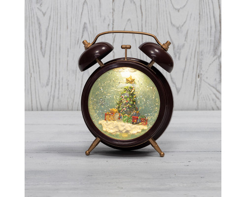 Декоративный светильник Часы с эффектом снегопада и подсветкой