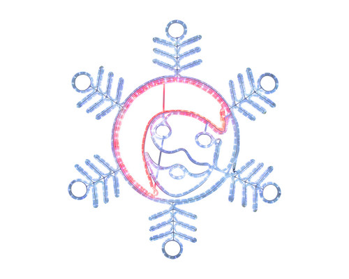 Фигура Снежинка с Дедом Морозом 107х95 см