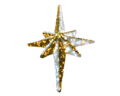 Фигура Звезда 8-ми конечная, LED подсветка высота 180 см, бело-золотая