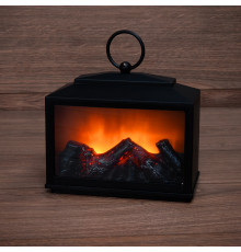 Светодиодный камин Сканди с эффектом живого огня 18х9х16 см на батарейках