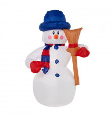 Снеговик с метлой, размер 180 см, внутренняя подсветка 4 LED