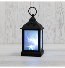 Декоративный фонарь с эффектом мерцания, черный корпус, размер 11х11х22,5 см, цвет RGB