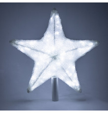 Акриловая светодиодная фигура Звезда 50 см, 160 светодиодов, белая Со съемной трубой 15 см и кольцом для подвеса